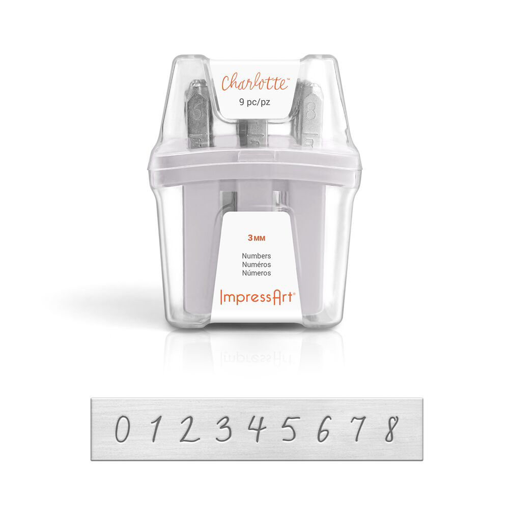 Metal Stamping Tools ImpressArt Charlotte Numbers Stamp Set 3mm